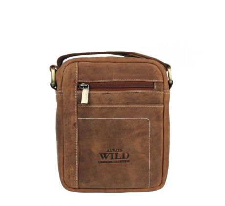 Kožená pánska taška cez rameno Wild 250840-MH hnedá