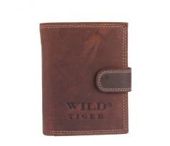 Pánska kožená RFID peňaženka v krabičke Wild ZM-128R-123A hnedá