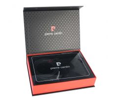Luxusná kožená pánska darčeková sada Pierre Cardin - peňaženka + opasok ZG-91 čierna