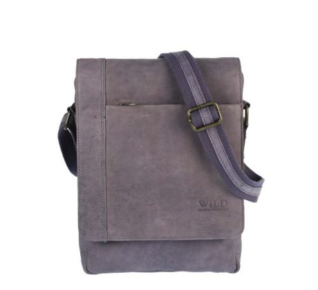 Kožená pánska taška cez rameno Wild 772-TGH-3096 sivá